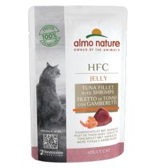Almo Nature HFC Jelly For Adult Cat 55g Tuna Fillet With Shrimps