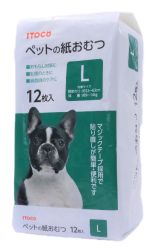 Pet No Kami-Omutsu Disposable Dog Diaper (L) 12pcs